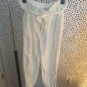 Madewell White Paper bag Linen Pants